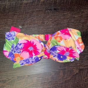XS Floral Bandeau Swim Top